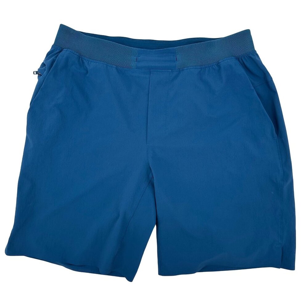 Lululemon Mens Blue Zipper Pocket & Drawstring Waist Athletic Shorts Size L